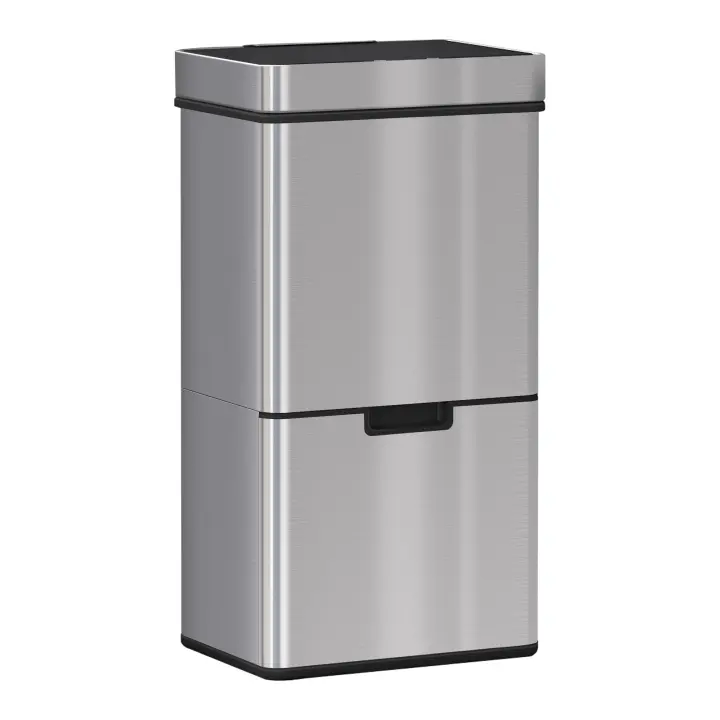 HOMCOM Cubo de Basura para la Cocina Apertura Automática Sensor Papelera de Cocina o Dormitorio 72L Acero Inox - 1