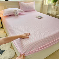 Sábana Ajustable Estilo Cuadros Skin-friendly Para Habitación De Niñas Y Niños Sábana De Cama Elástica De Poliéster 300TC Sin Almohadilla - details 4