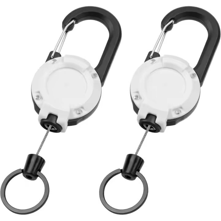 2 piezas de soporte de credencial retráctil, Carrete de credencial de Identificación retráctil, clips de Carrete de alta resistencia, carrete de credencial retráctiles - 1