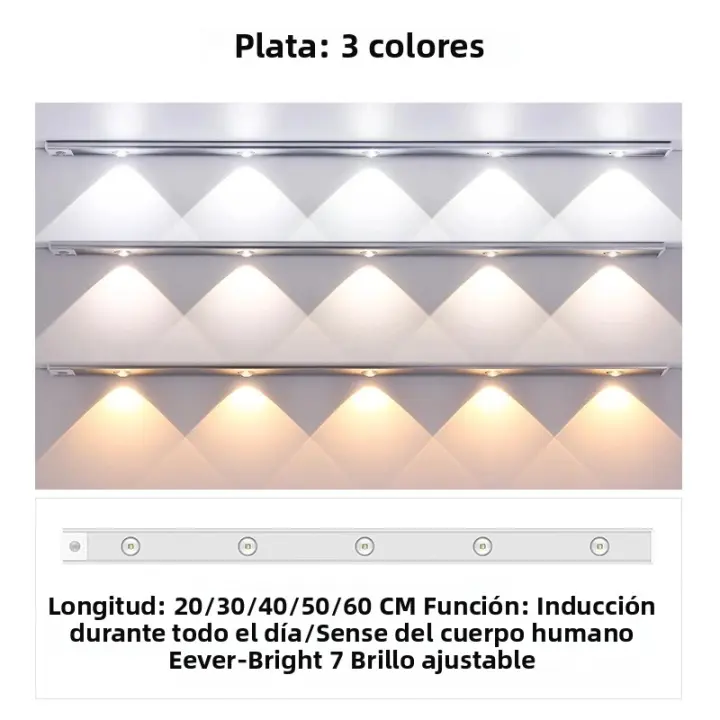 Luz Nocturna LED Con Sensor De Movimiento USB Inalámbrica Ultra Delgada Para Enfriamiento De Vino Cocina Armario De Dormitorio Iluminación Interior - 1