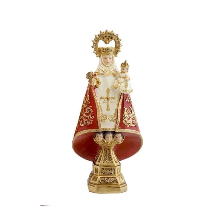Figura Virgen de Covadonga de resina pintada a mano de 22 cm