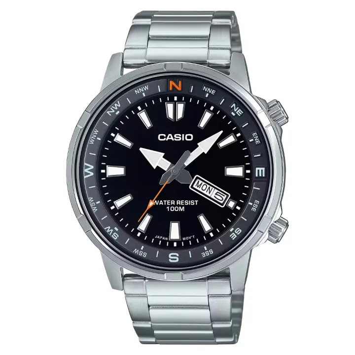 Casio Reloj MTD-130D-1A Inoxidiable Maple Brújula manual - 1