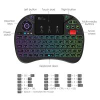 Teclado Inalámbrico Rii X8 2.4GHz Con Touchpad Y Retroiluminación Para Android TV Box PC Control Remoto Ruso/Inglés/Francés/Español Mini Ergonómico Multifuncional - details 1