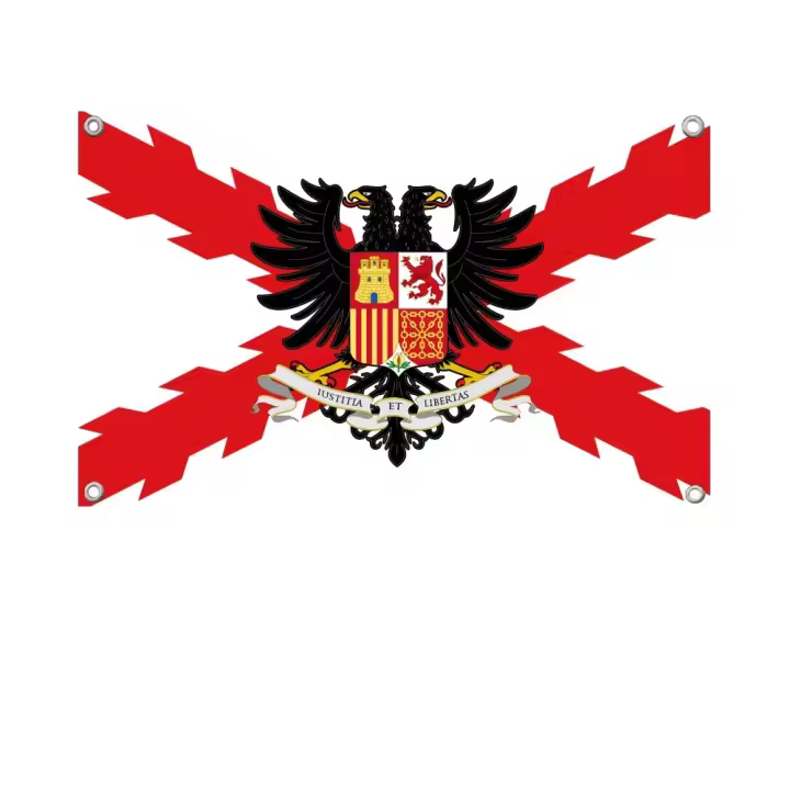 Bandera De La Cruz De Burgundy Imperio Español 1PC Poliéster Para Exterior Decoración De Habitación Estética Con Cuatro Agujeros - 1
