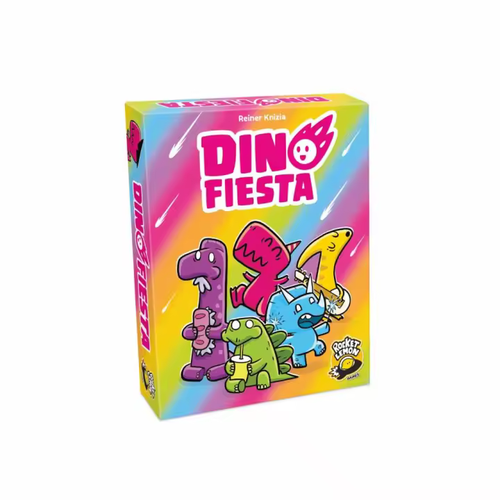 Dino Fiesta, ¡juega tus cartas y salva a tus dinosaurios!. Un juego de cartas editado por Rocket Lemon Games - 1