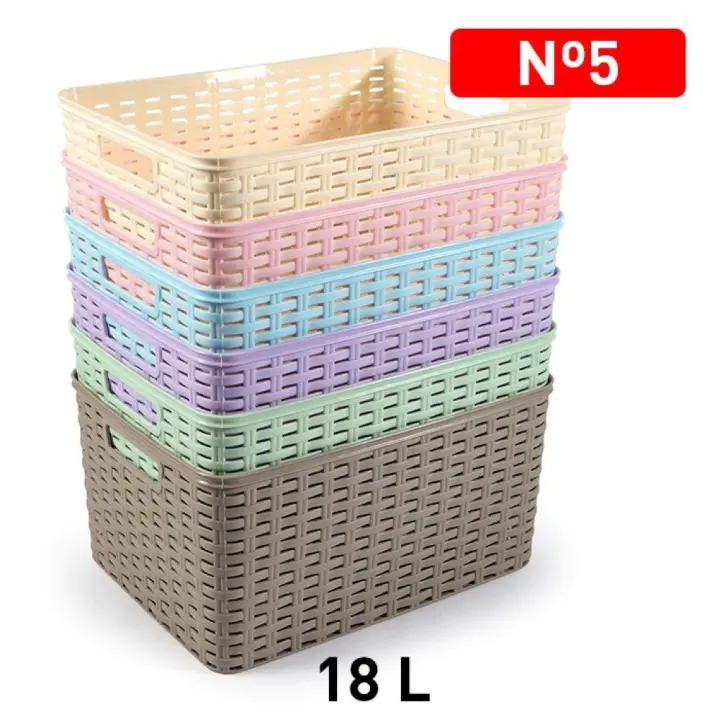 Cesta mimbre 38,5x28,5x19 cm surtidas - 1