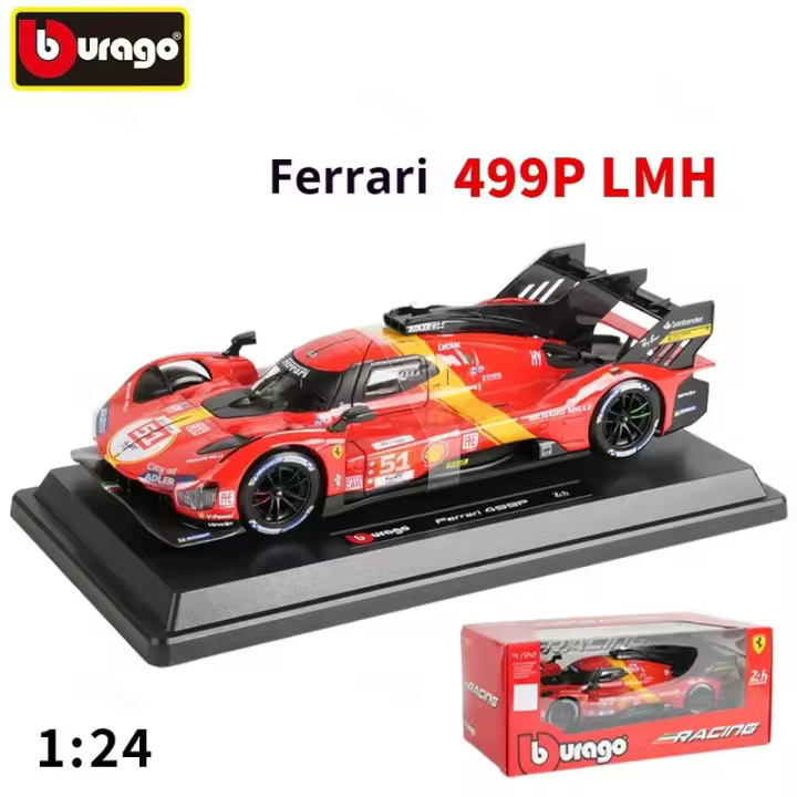 Modelo De Coche De Simulación Bburago 1:24 499p 51 24-Hour Le Mans Aleación De Metal Juguete Educativo Para Niños Regalo Ideal - 1