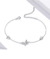 Pulsera De Mariposa Original WOSTU En Plata De Ley 925 Con Cadena De Zirconia Ajustable Para Mujer Joyería CQB197 - details 4