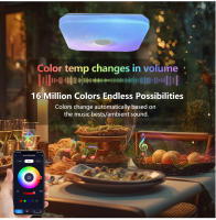 Lámpara Techo Inteligente RGB 36W Cuadrada LED Con Altavoz Y Control Remoto TUYA Bluetooth WIFI Para Decoración De Hogar Dormitorio Sala De Estar - details 9