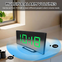 Reloj De Alarma Digital LED Con Espejo Pantalla Curva Para Estudiantes Dormitorio Sala De Estar Oficina Escuela Función De Sueño Temperatura - details 11