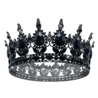 Diademas Redondas De Cristal Fashion Para Princesa Y Reina Accesorios De Cabello Para Boda Tamaño M Para Adultos - details 12