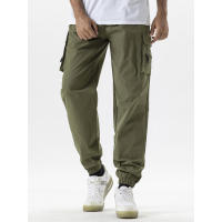 Pantalones Casuales Para Hombre Color Sólido Talla Grande Estilo Recto Con Cinturón Y Bolsillos Multifuncionales Para Trabajo Y Raparropa De Verano Y Primavera Adecuados Para Exterior Y Día - details 3