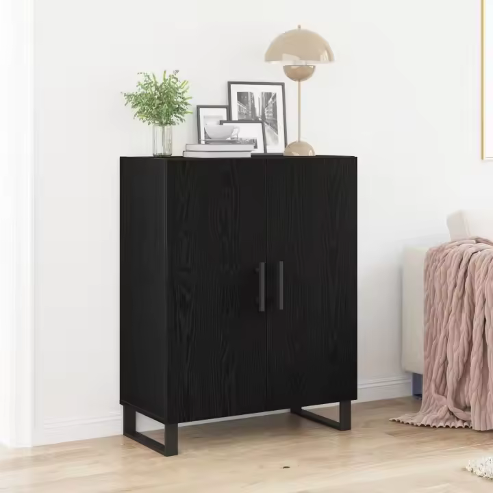vidaXL Aparador Negro de Roble 69,5x34x90 cm de Madera Elaborada - 1