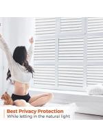Película De Privacidad Para Ventanas Adhesiva Sin Pegamento Estampado De Blinds Anti-UV En Blanco Para Baño Y Dormitorio - details 4