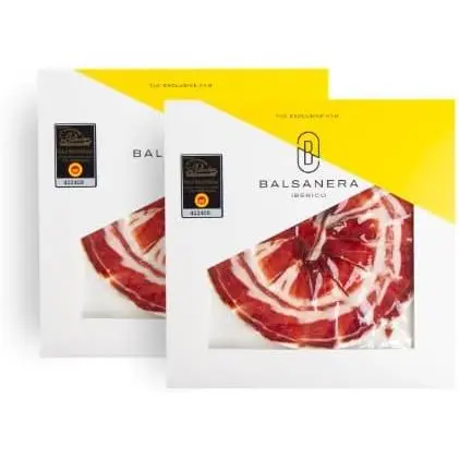 Balsanera Ibérico - Jamón de Bellota 100% Ibérico D.O. Los Pedroches | 2 sobres de 80 gr | Loncheados y Envasados al vacío | Premio 'Encina de Oro' y 'Great Taste Award' | Curación 32-40 Meses - 1
