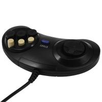 Clásico retro 6 botones mango con cable controlador de juego GamePad joystick joypad para Sega MD2 PC Mac Mega Drive Accesorios - details 1