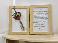 Regalo para los padres madre enamorados verdadero amor con mensaje y ramo de flores naturales preservadas y secas detalle para bodas aniversario día de la madre marco de madera con fondo mensaje de agradecimento a nuestra madre padres - details 8