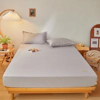 Sábana Ajustable De Algodón 100% En Color Sólido Antideslizante Duradera Para Cama Doble Reina Rey Tamaños 120/150/220cm - details 1