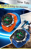 Reloj Electrónico Para Hombre SANDA 6197 Edición Coreana Deportivo Multifuncional Impermeable LED Estudiante Resistente Al Choque Con Pantalla LED Y Cronógrafo - details 5