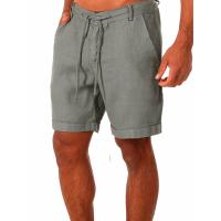 Mov Men's Linen Shorts Cotton Beach Shorts Solid Loose Summer Fashion Men's Shorts - details 4