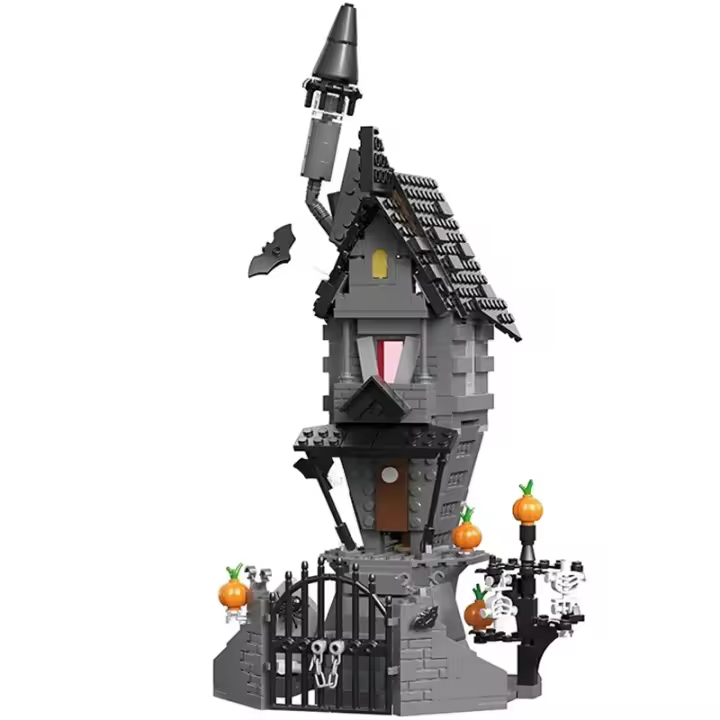 Bloques De Construcción De Castillo De Pesadilla 581PCS Con Fantasma Esqueleto Calabaza Casa Modelo MOC Juguetes Educativos DIY Para Niños Regalos - 1