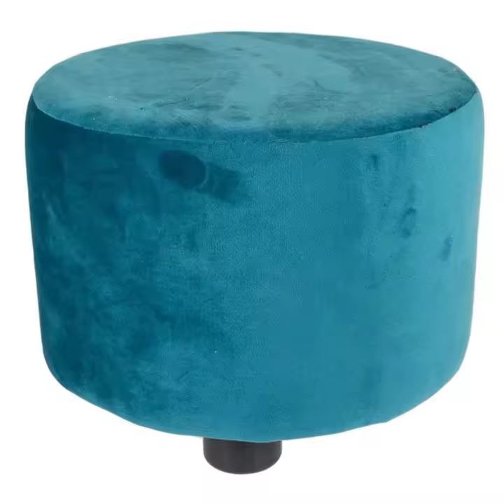 WANDERLUST DECO Taburete de madera forrado verde 30x24h cm de estilo Art Deco - 1