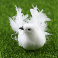 Pájaros Artificiales De Pluma De Espuma Blanca Doves Mini Decoración De Pájaros Para El Jardín Y Artesanía - details 6