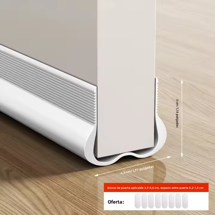 Tira De Sellado Flexible Para Puerta PVC a Prueba De Viento Y Polvo Silenciosa Y Aislante De Malas Olores Tapa De Bajo De Puerta Adhesiva Autoadhesiva 93cm - 1