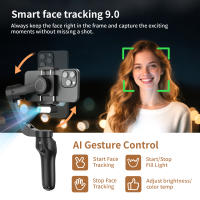 Gimbal Portátil L7CPro De 3 Ejes Con Rastreo De Rostro AI Y Luz De Relleno Para iPhone/Android Ideal Para Vlogs Estabilizador Antisucción - details 6