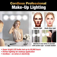 Espejo De Maquillaje LED Portátil Con Ventosa Y Luz USB Cargable Luz De Noche Para Dormitorio Y Baño Dimmable Y Sin Cable - details 7