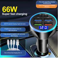 Cargador De Coche LED 6 Puertos 66W USB Carga Rápida PD QC3.0 Con Pantalla Adaptador Tipo C Para iPhone Samsung Xiaomi - details 9