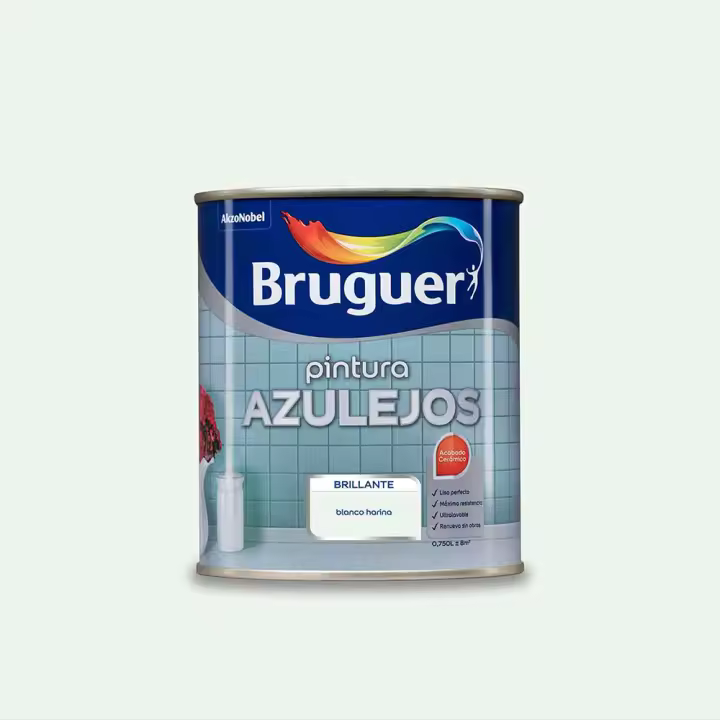 Pintura para Azulejos Bruguer - 750 Ml - Gris Cemento - Acabado Brillante - 1