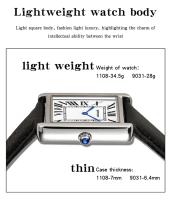 Reloj Deportivo Casual SANDA 1108 Para Hombres Y Mujeres Resistente Al Agua Y Al Desgaste Con Dial Cuadrado De Cuero Legítimo Reloj De Cuarzo De Lujo Para Parejas - details 7