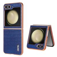 Funda De Teléfono De Cuero Con Patrón De Cocodrilo Lujo Para Samsung Galaxy Z Flip 6 5 4 3 Flip6 5G Shockproof Electroplat Frame Cubierta Suave - details 10