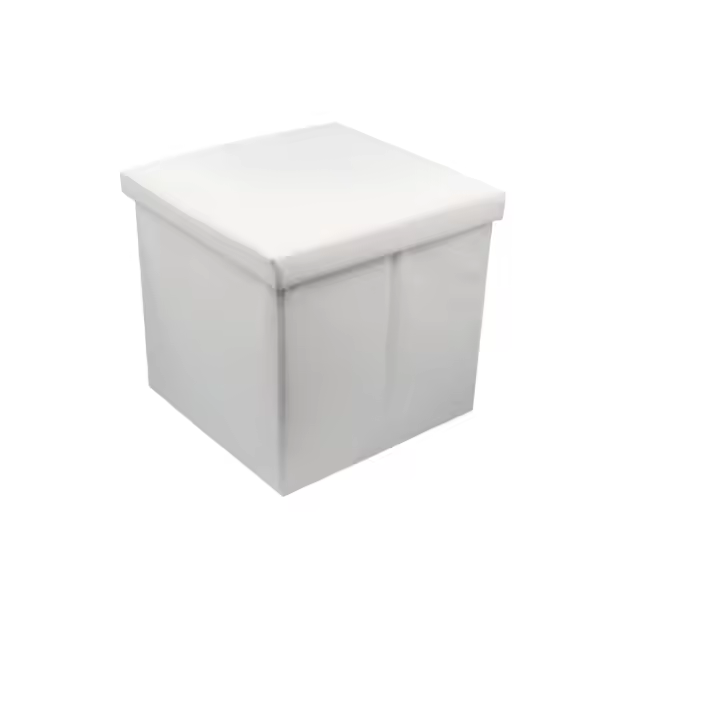 Puff Ottoman Almacenaje Plegable Polipiel 38x38x38CM BOURDEUS, BLANCO, NEGRO, AZUL, VERDE, MARRON, ROJO. - 1