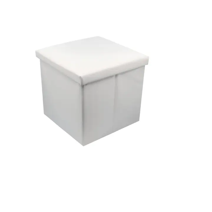 Puff Ottoman Almacenaje Plegable Polipiel 38x38x38CM BOURDEUS, BLANCO, NEGRO, AZUL, VERDE, MARRON, ROJO. - 1