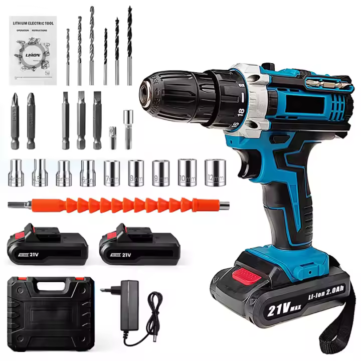 Taladro de impacto eléctrico inalámbrico, destornillador de 21V, 1600rpm, alta velocidad, recargable, 32 Torques, herramientas de bricolaje para el hogar,Destornillador inalámbrico,Bricolaje para el hogar - 1