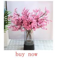 7 Ramas De Flores Artificiales Con Hierba Plástica Para Decoración De Boda Hogar Jardín Vaso Fotografía Interior Bonsái Plantas Falsas - details 6