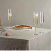 ZVD Glass Champagne 4 Pack 6-onza Champagne Glasses 4PC Set, Premium Square Edge Blown Glass Wine Glass The Best - details 2
