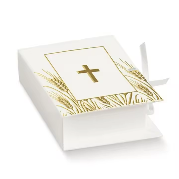 Flikehome - Caja de papel en forma de Libro 8x5.3x3cm - Pack 12 Unidades - 1
