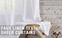 JINCHAN Cortinas Transparentes De 1 Panel Para Sala De Estar Y Dormitorio Efecto De Tela De Lino Cortina De Ventana Con Bolsa De Rodamiento Modernas Y Sencillas - details 0