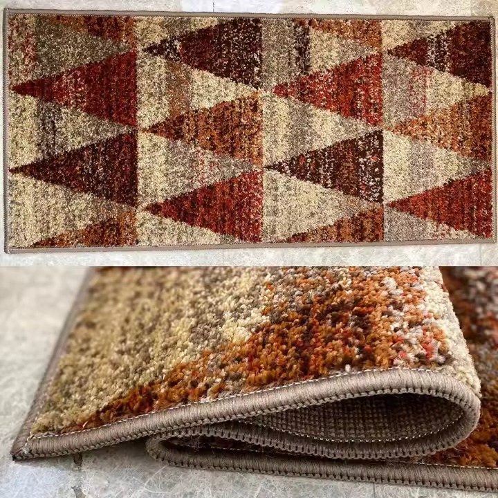 Alfombra de Salon Moderna de diseño Geometrico CARMINA  De Pelo Corto en Polipropileno Frisse y 100% Lavable  Ideal para Salón, Comedor o habitacion  varias Medidas y Colores - 1