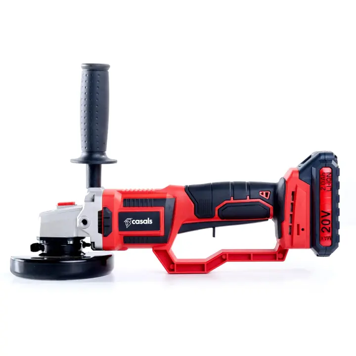 Casals - Amoladora a batería de 20V CAG2050, radial con Batería de litio extraíble de carga rápida y Motor Brushless profesional, 7000rpm,  Disco de corte de 115mm - 1