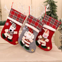 Grande Calcetines De Navidad Decoración Para Familia Y Fiesta Navideña Con Diseños De Santa Claus Renos Oso Y Oso Polar - details 3