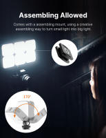 VIJIM Ulanzi VL100C Luz De Video LED Bi-color 3200K-6500K Con Cabeza Giratoria De 170° Y Soporte Frío Batería De 2000mAh Para Vlog Y Cámara - details 6