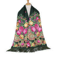 Bufanda De Lujo Para Mujer Con Floral Shawl Vintage Con Borlas Cálido Foulard Bandana Estilo Casual Tamaño Grande Para Otoño E Invierno - details 9