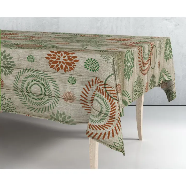 Mantel de hule estampado por metros - Madera verde moderno 43318-3    mantel por metros; manteles; mantel barato; mantel jardín - 1