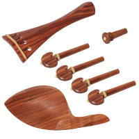 Juego De Accesorios Para Violín 7 Piezas Set Inlaid De Rosas Madera De Cerezo Con Reposabrazos Ajuste De Tono Y Pie De Vino Para Violines 3/4 Y 4/4 - details 4