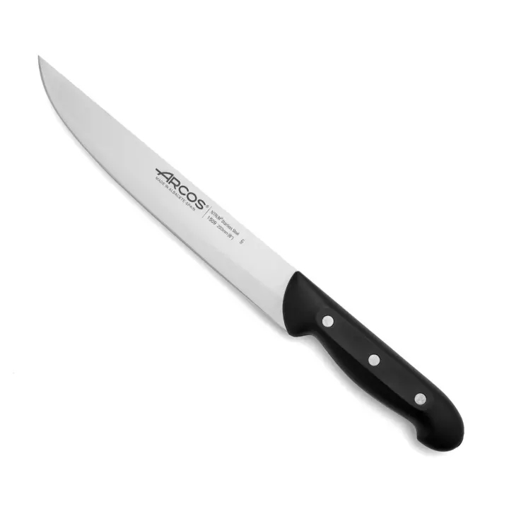 Arcos Cuchillo cocina Maitreeries - Hoja Acero Inoxidable, mango polipropileno negro - Resistente, duradero y confiable - Tamaño, remaches alta resistencia a la corrosión. - 1