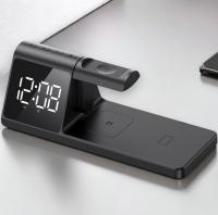 Cargador Inalámbrico 3 en 1 15W W3042 Havit - Carga Rápida iPhone, Samsung, Apple Watch y AirPods - Diseño Elegante en Negro - Luz Nocturna Ajustable - Pantalla LED - Entrada USB-C - details 0